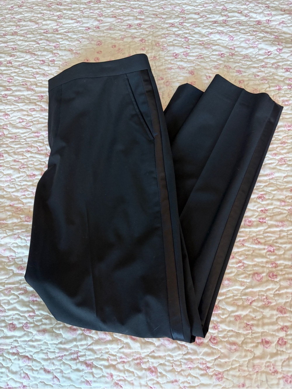 jf j.ferrar Black Dress Pants with Side Satin Stripe